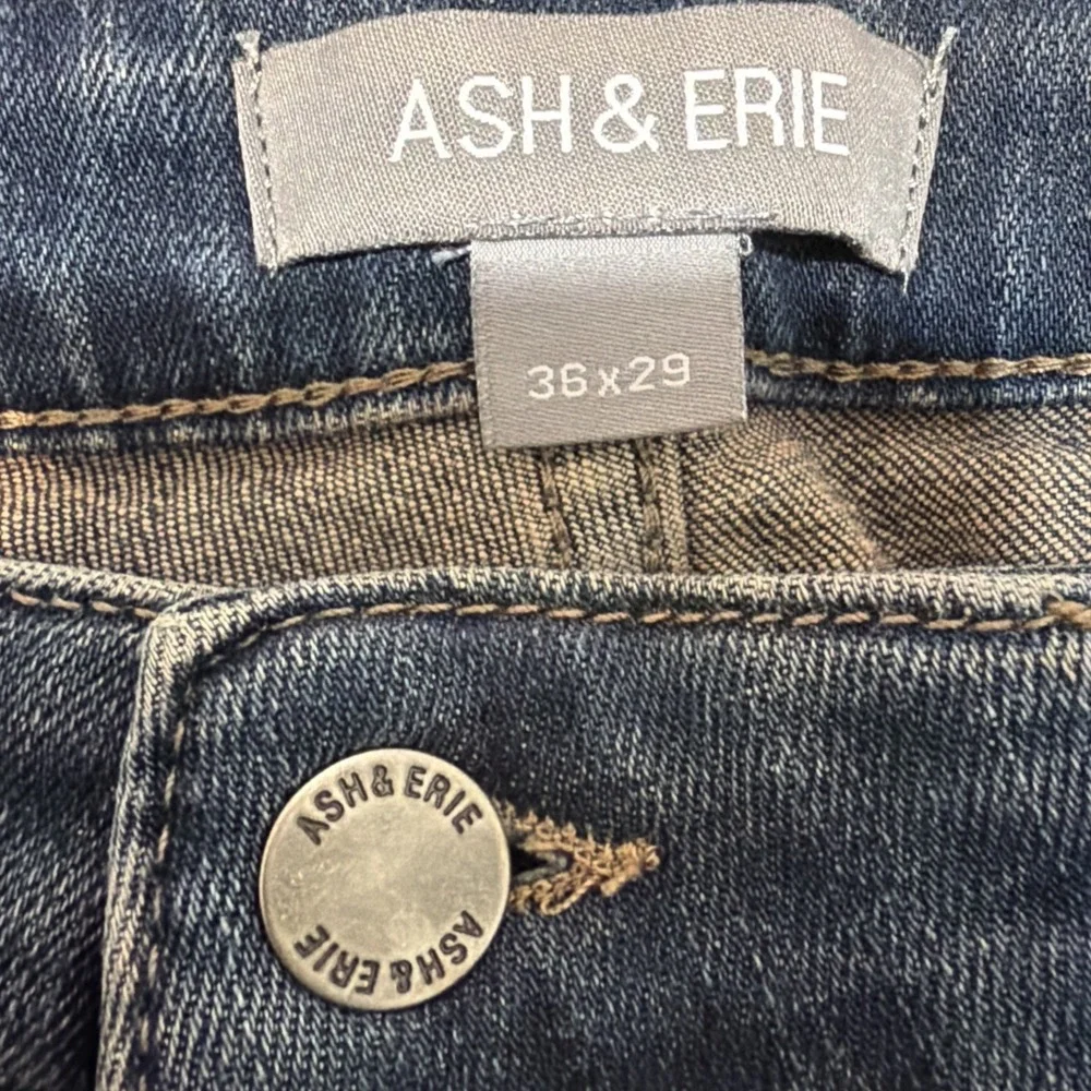 Ash & Erie Jeans Mens 33x29 Straight Denim meas 36x28 med dark wash